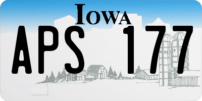 IA license plate APS177