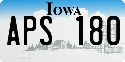 IA license plate APS180