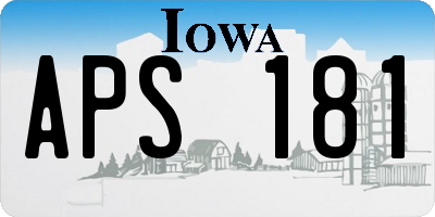 IA license plate APS181