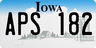 IA license plate APS182