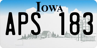 IA license plate APS183