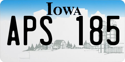 IA license plate APS185