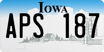 IA license plate APS187