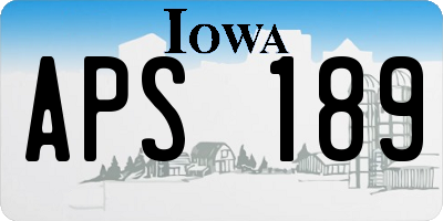 IA license plate APS189