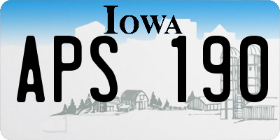 IA license plate APS190