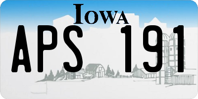 IA license plate APS191