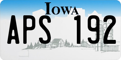 IA license plate APS192