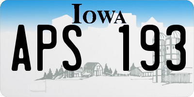 IA license plate APS193