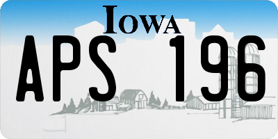 IA license plate APS196