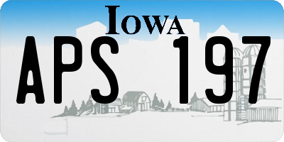 IA license plate APS197