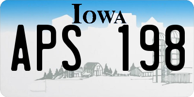 IA license plate APS198