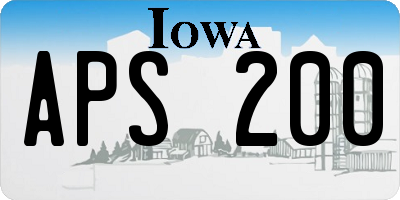 IA license plate APS200