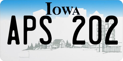 IA license plate APS202
