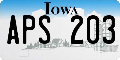 IA license plate APS203