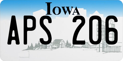 IA license plate APS206