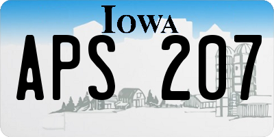 IA license plate APS207