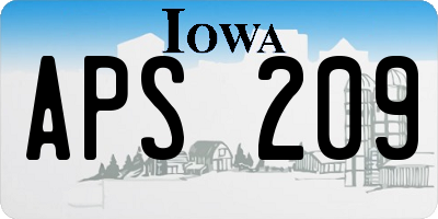 IA license plate APS209