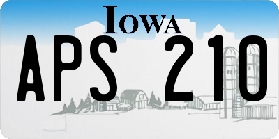 IA license plate APS210