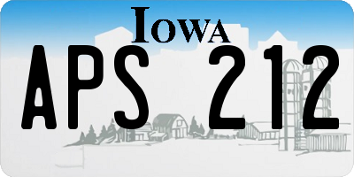 IA license plate APS212