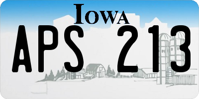 IA license plate APS213