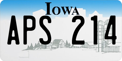 IA license plate APS214