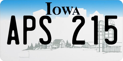 IA license plate APS215