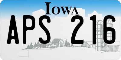 IA license plate APS216