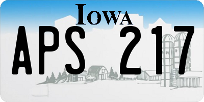 IA license plate APS217
