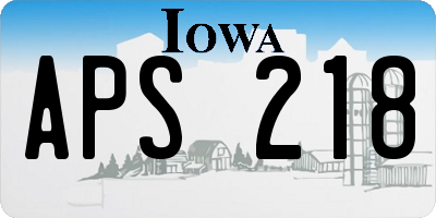 IA license plate APS218