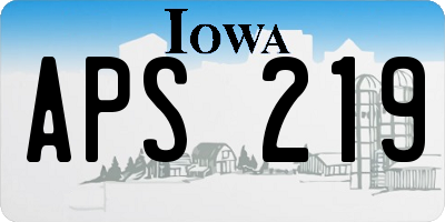 IA license plate APS219