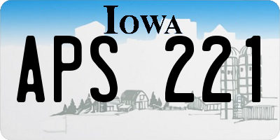 IA license plate APS221
