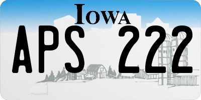 IA license plate APS222