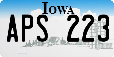 IA license plate APS223