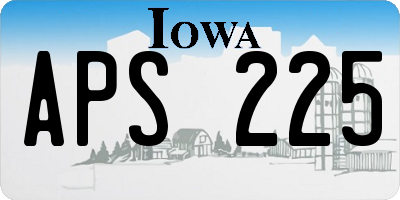 IA license plate APS225