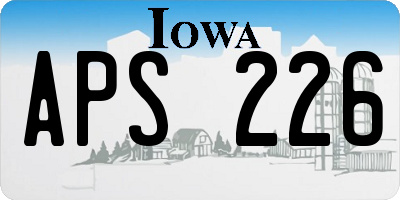 IA license plate APS226