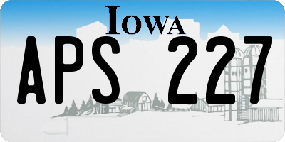 IA license plate APS227