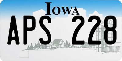 IA license plate APS228