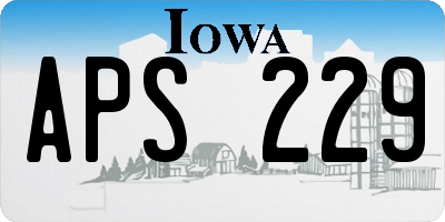 IA license plate APS229