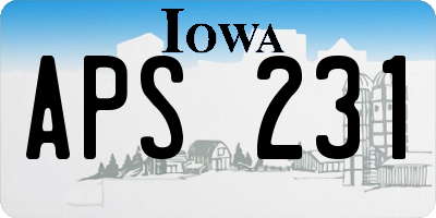 IA license plate APS231