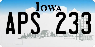 IA license plate APS233