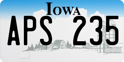 IA license plate APS235