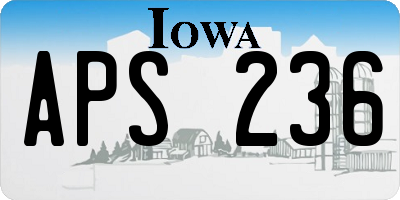 IA license plate APS236