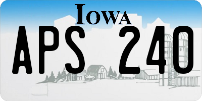 IA license plate APS240