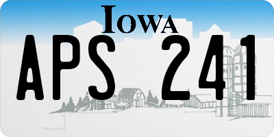 IA license plate APS241