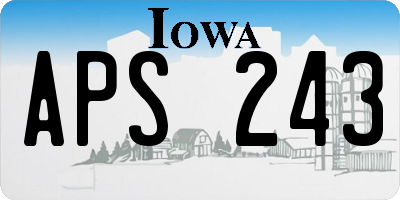 IA license plate APS243