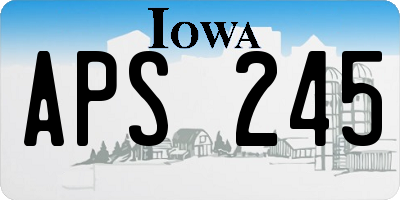 IA license plate APS245