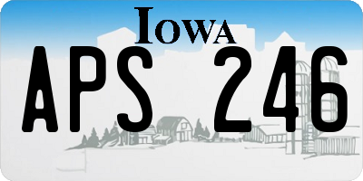 IA license plate APS246