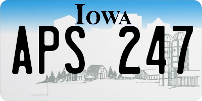 IA license plate APS247