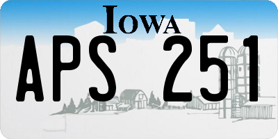 IA license plate APS251