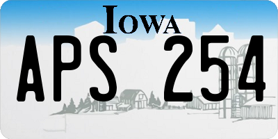 IA license plate APS254